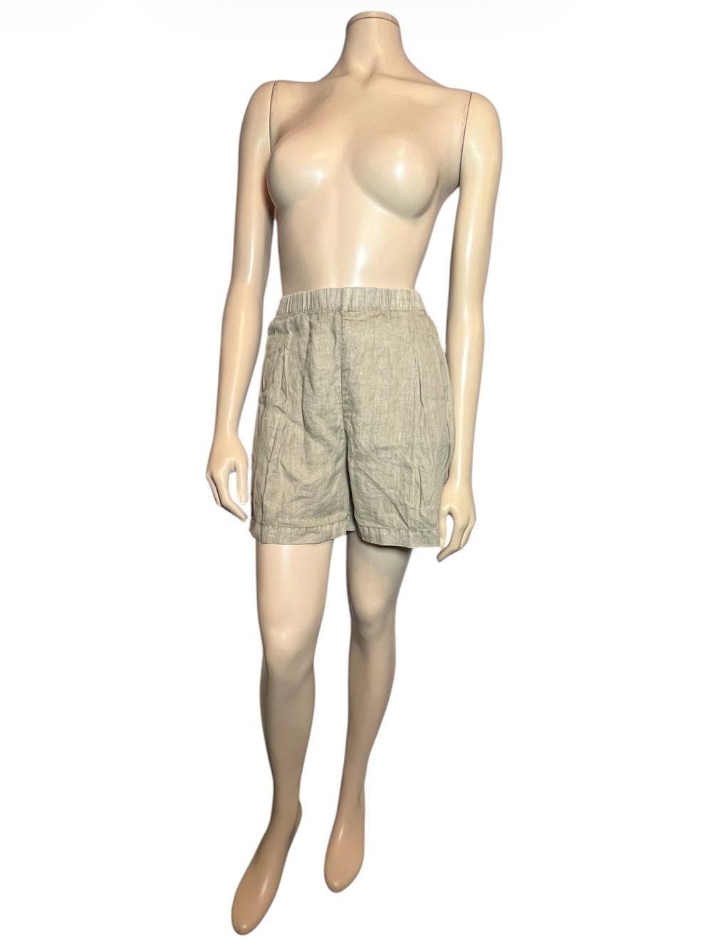 James Perse Cream Linen Bermuda Shorts